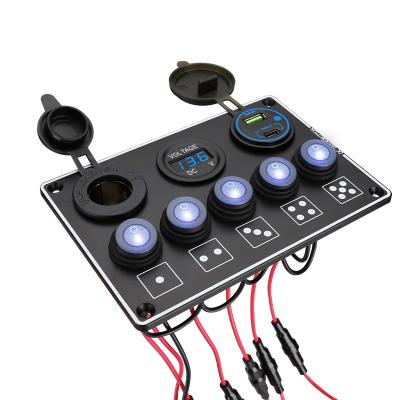 Waterproof 5-switch car mounted mobile phone charger panel in the garage(F5FG)