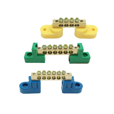 Screw type multi pole brass contact terminal block