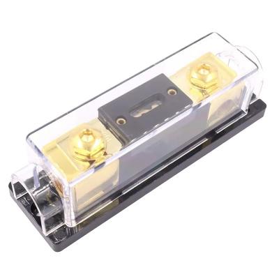 Transparent shell double bolt crimping type with fuse indicator window for automotive fuses