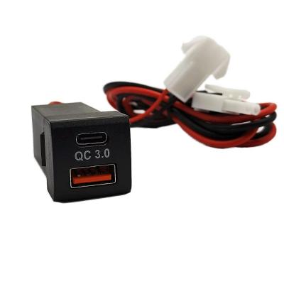 QC3.0 Fast Charging Dual Interface 12-24V universal Car Charger For Toyota 
