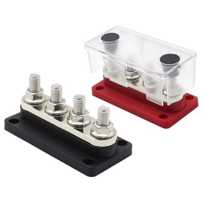 Screw type porous terminal block with protective cover
